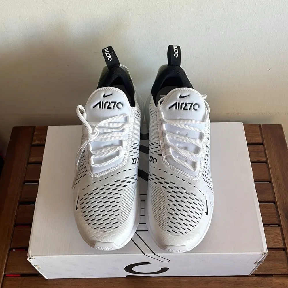 Nike Air Max 270 White/Black White Women Size 12(AH6789-100) - Picture 4 of 13